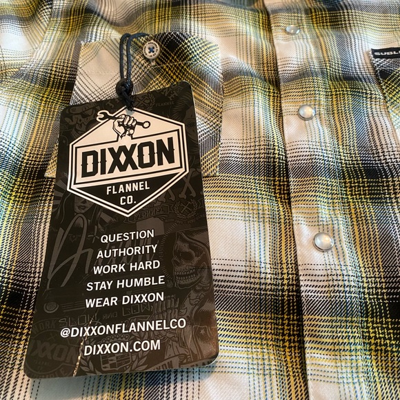 dixxon flannel company sublime youth xl Sanitaria Green Plaid Pearl Snap D Tech - Picture 4 of 6